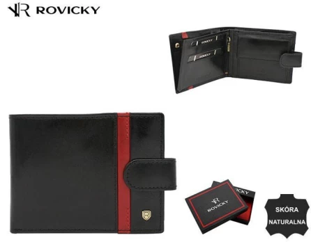 Portfel męski sk&oacute;rzany 22319L-RVTP BLACK+RED