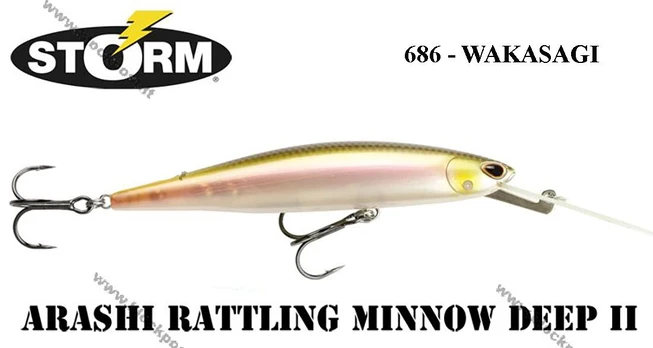 Vobleris STORM Arashi Rattling Minnow Deep Wakasagi 11 cm