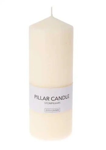 Pillar candle cream 20x7x7cm