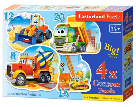 Dėlionė statybinės transporto priemonės 4in1 Castorland