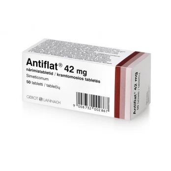 ANTIFLAT 42 mg kramtomosios tabletės N50
