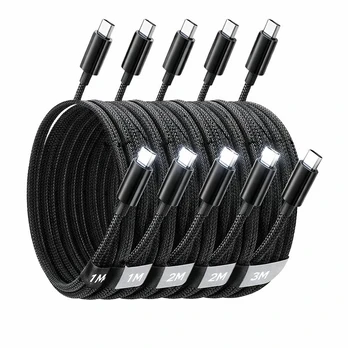 USB-C duomenų laidas greitam įkrovimui, 10 ft, 6 vnt.