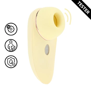 Aurie AirTap Vibrator Two Head Attachments Yellow Tester