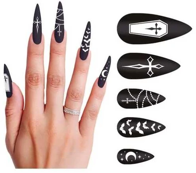 Fiesta Kunstige vampyr negle, 12 stk