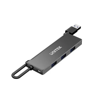 UNITEK šakotuvas USB-A 4X USB-A 5 GBPS, juodas