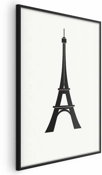 Artgeist Plakatas - Eiffel Tower Simple Juodas-and-Baltas Graphic
