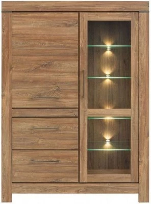 Vitrina Gent REG1W1D2S, ruda, 115 cm x 42 cm x 158.5 cm