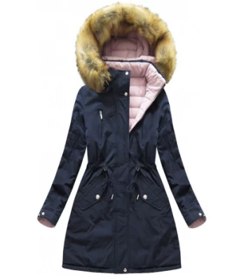 REVERSIBLE HOODED JACKET NAVY BLUE-PINK (W213BIG) striukė