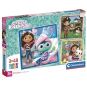 Puzzle 3x48 elements Gabbys Dollhouse kaina