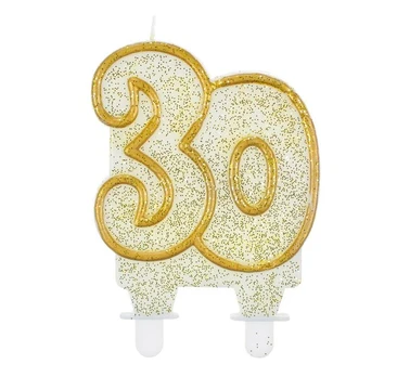 Žvakės figūrėlė tortui "30", 7 cm SF-CZ30