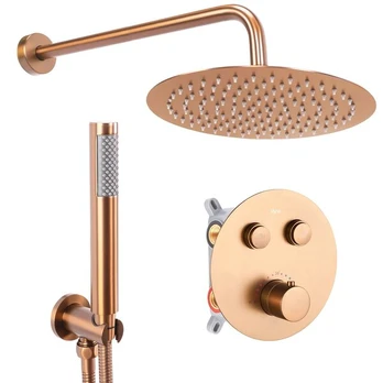 Įleidžiamas dušo komplektas Rea LUNGO COPPER BRUSH BOX