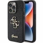 Dėklas Guess Glitter Script Big 4G   iPhone 15 Pro - Juodas kaina