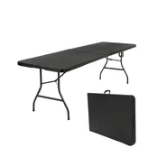 Sulankstomas stalas 150 cm Juodas kaina