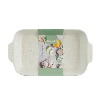 Keraminė kepimo forma UNIWELL, baltos/rudos sp.,15 x 26,5 cm