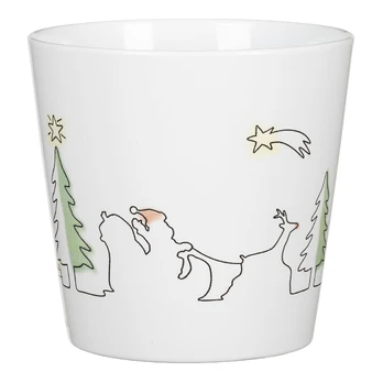 Vazonas Scheurich Santas Ride 67827, keramika, Ø 14 cm, baltas