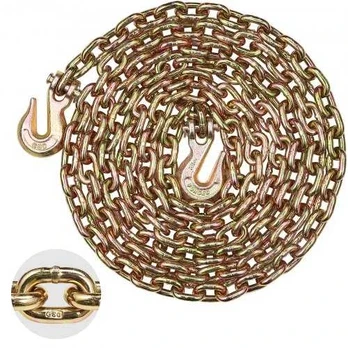 G80 vilkimo grandinė su dviem kabliais 8mm x 4.33m