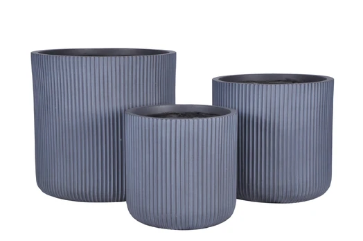 Vazonas Domoletti LT14355-1S, keramika/molis, Ø 25.5 cm, pilkas
