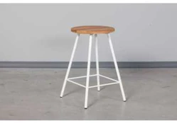LOFT OAK-Baltas pusbario (60cm) taburetė