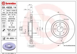 BREMBO 09.4939.11 Brake Disc kaina