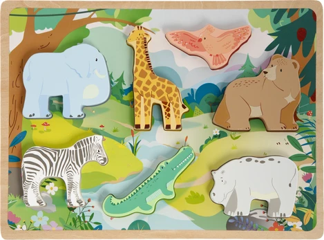 Moxy - 3D Wooden Puzzle, 7 pcs - Jungle