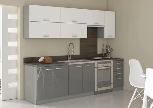 Virtuvės komplektas BIANCA+GREY 2,60m.