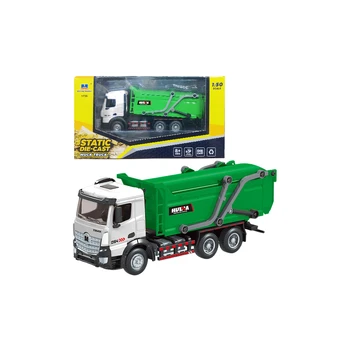 Garbage Truck Metal Huina Green 1:50