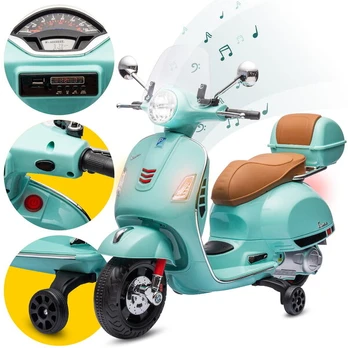 Vaikiškas elektrinis motoroleris Vespa MP3, mėlynas