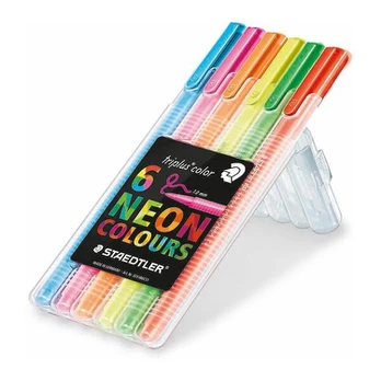 Staedtler Triplus flomasteriai, 6 vnt., neoniniai