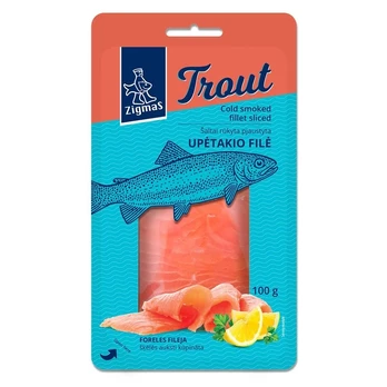 Šalto rūkymo upėtakio filė, pjaustyta ZIGMAS, 100 g