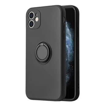 iLike Apple IPHONE 12 PRO MAX SILICONE CASE RING Black