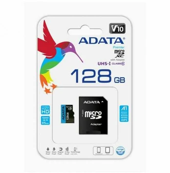 Mikro SD atminties kortelė su adapteriu Adata Premier 128 GB