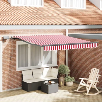 Rankinė ištraukiama markizė su LED raudona ir balta 300x250 cm