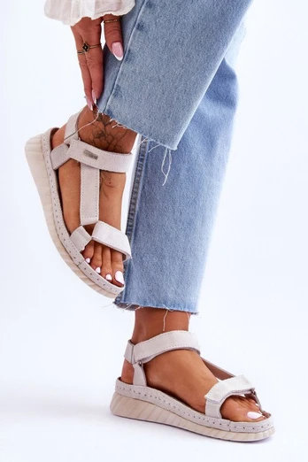 Big Star Suede Velcro sandalai LL276014 balti
