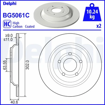 DELPHI BG5061C Brake Disc