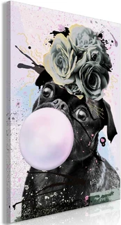 Artgeist Paveikslas - Pug With Bubble Gum (1 Part) Vertical kaina