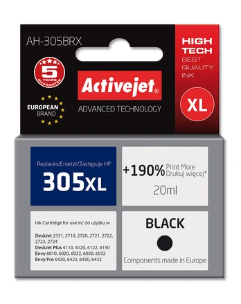 Rašalas ActiveJet AH-305BRX, juoda, 20 ml