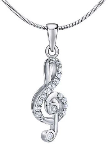 Silvego Playful sidabrinis treble clef pendant JJJP1098