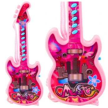 Žaislinė elektrinė gitara vaikams, 29 cm, rožinė