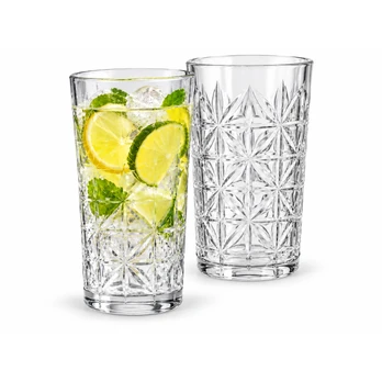 Krištolo rašto skaidrios stiklinės, 500 ml, 2 vnt