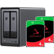 Ugreen DXP2800 + 2x 4TB Seagate IronWolf HDD Bundle, NAS kaina