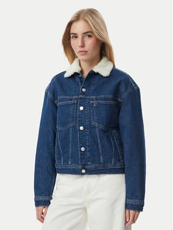 Tommy Jeans Džinsinė striukė Archive Teddy DW0DW23519 Mėlyna Regular Fit
