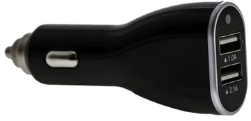 Sinox 12V USB įkroviklis 2.1A+1A Juodas