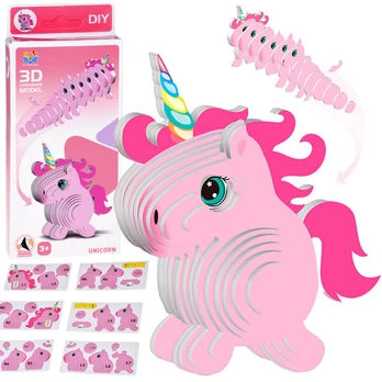 3D kartoninė dėlionė – vienaragis