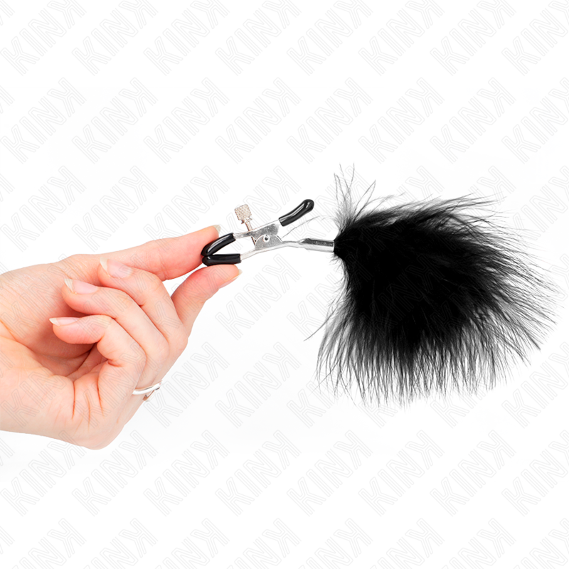 KINK - FEATHER NIPPLE CLAMP BLACK 7 CM kaina