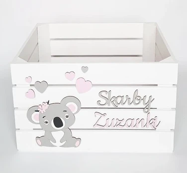 Medinė žaislų dėžė Personalizuota