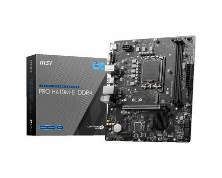 MSI pagrindinė plokštė pro h610m-e s1700 ddr4 hdmi m.2 matx