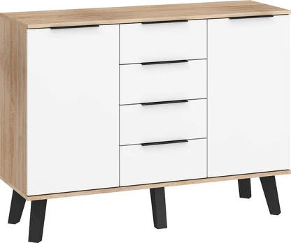 Komoda Sven 2D4S, ruda/balta