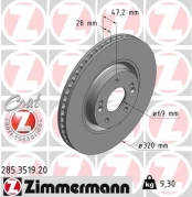 Stabdžių diskas ZIMMERMANN 285.3519.20 kaina