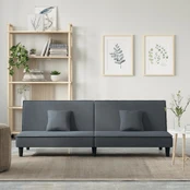 Sofa-lova, tamsiai pilkos spalvos, aksomas kaina