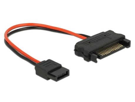 Delock SATA 15- pin - SATA 6- pin, 0,1m, raudona (84873)